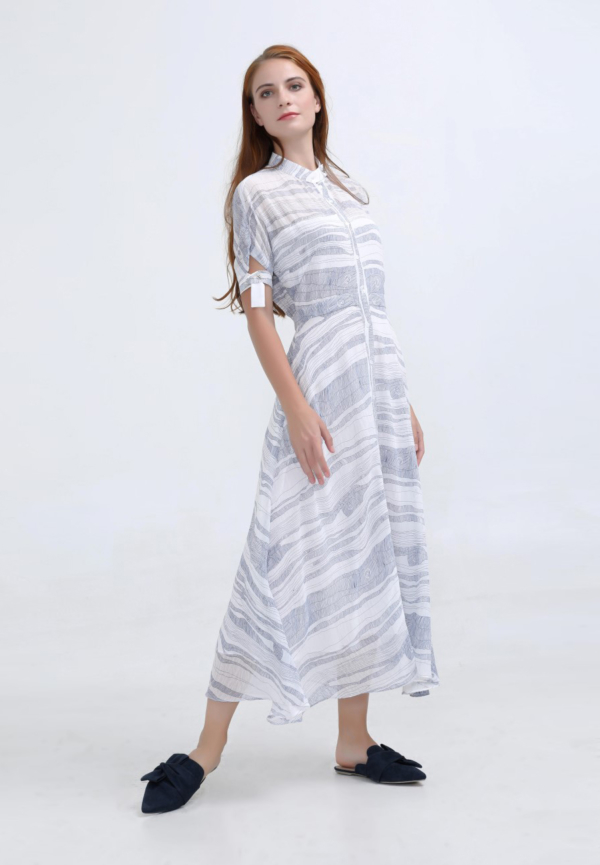 Dress Linear Elemental Print Midi Shirt