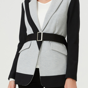 Color block tailor jacket in jersey